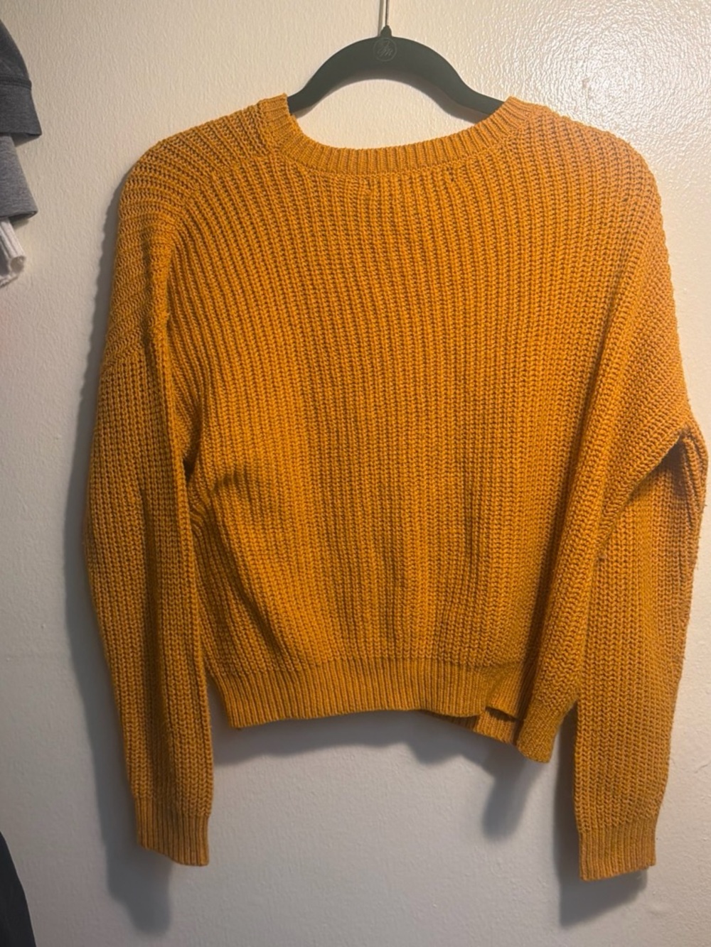 Forever 21 Mustard Ribbed Crewneck Sweater